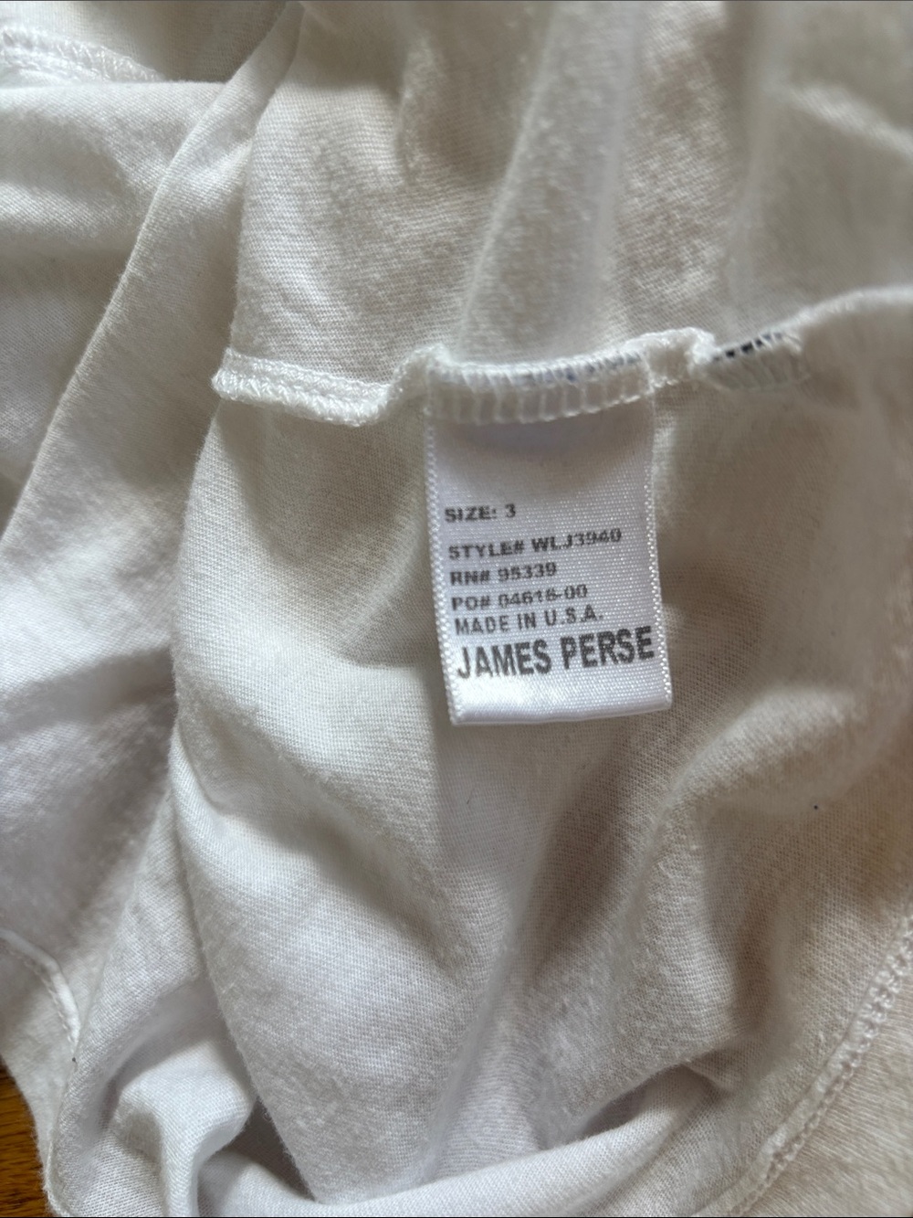JAMES PERSE Standard Dainty Tissue 100% Cotton Baby Tee Made in USA - Picture 4 of 6